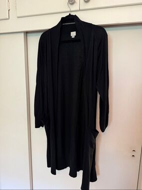 A New Day Long Open-Front Black Cardigan